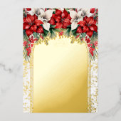 ポインエレガントセティアスフローラキンセアニラパーティー 箔招待状 (正面)