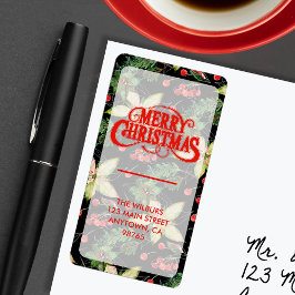 ポインエレガントセティアベリーズオンブラック差出人住所 ラベル