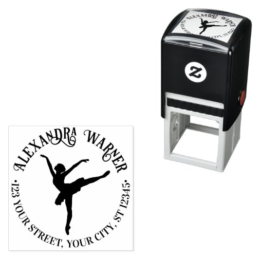 ポインエレガントト名住所のバレエダンサー セルフインキングスタンプ (インサイチュ)
