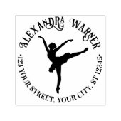 ポインエレガントト名住所のバレエダンサー セルフインキングスタンプ (デザイン)