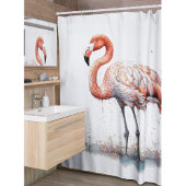 ポインカラフルティリズムのピンクのフラミンゴ シャワーカーテン