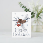 ポインコと赤い実の楽しいホリデーシーズン ポストカード (スタンド正面)