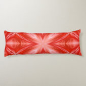 ポインシアナレッドミルキーホワイト抽象デザイン ボディピロー (裏面)