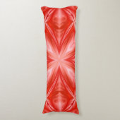 ポインシアナレッドミルキーホワイト抽象デザイン ボディピロー (正面縦)