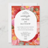 ポインシア・レッドの水彩ポピー 招待状 (正面)