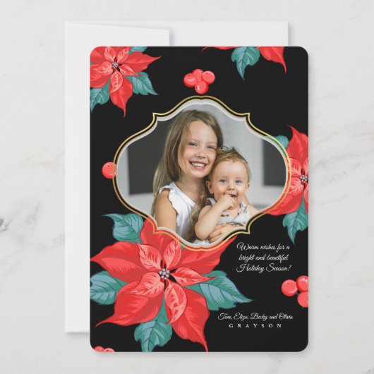 ポインセはっきりしたティアフォトホリデーカード シーズンカード (正面)