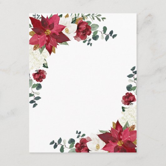 ポインセエレガントッティア赤金ゴールドホワイトフローラ結婚ズ エンクロージャーカード (裏面)