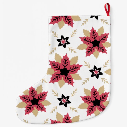 ポインセタス ラージクリスマスストッキング (裏面)