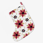 ポインセタス ラージクリスマスストッキング (裏面 (吊り時))