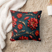 ポインセチかわいらしア クッション (ブランケット)