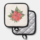 ポインセチかわいらしア 鍋敷き (正面/裏面)