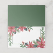 ポインセチアありがとう赤フローラ結婚クリスマス プレイスカード (外部開封)