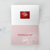 ポインセチアおよび詩のクリスマスカード シーズンカード (内部)