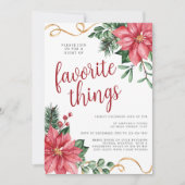 ポインセチアお気に入りのクリスマスパーティー 招待状 (正面)