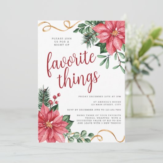 ポインセチアお気に入りのクリスマスパーティー 招待状 (スタンド正面)