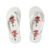 ポインセチアかわいい花の子供のフローラおもしろい女の子 キッズビーチサンダル (フットベッド)