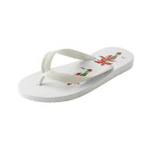 ポインセチアかわいい花の子供のフローラおもしろい女の子 キッズビーチサンダル (アングル)