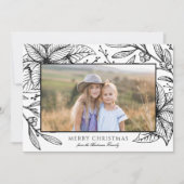 ポインセチアかわいらしフローラフレーム |横向き写真 シーズンカード (正面)