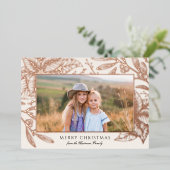 ポインセチアかわいらしフローラフレーム |横向き写真 箔シーズンカード (立ち正面)