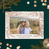 ポインセチアかわいらしフローラフレーム |横向き写真 箔シーズンカード