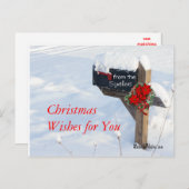 ポインセチアが付いているクリスマスのポストはそれをカスタマイズ シーズンポストカード (正面/裏面)