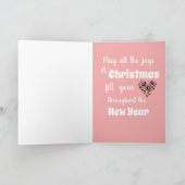 ポインセチアが付いている喜びカード シーズンカード (内部)