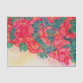 ポインセチアが付いている水彩画のクリスマスツリー 薄葉紙