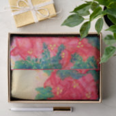 ポインセチアが付いている水彩画のクリスマスツリー 薄葉紙 (ギフト)