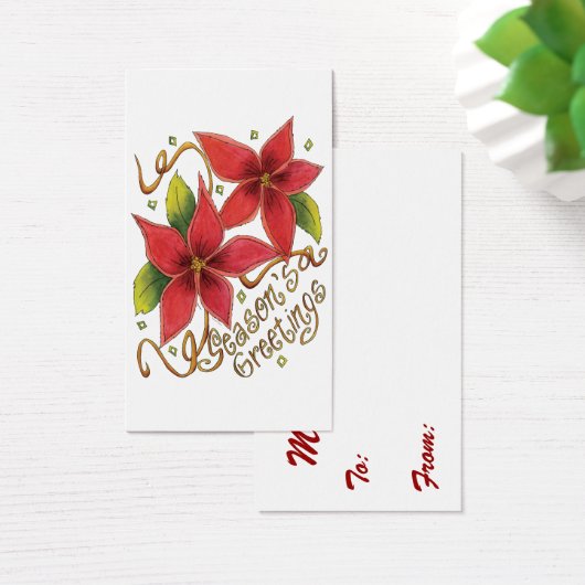 ポインセチアさんとのキュートなクリスマスシーズンのご挨拶 (デスク)