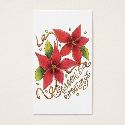 ポインセチアさんとのキュートなクリスマスシーズンのご挨拶 (正面)