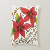 ポインセチアさんとのキュートなクリスマスシーズンのご挨拶 アクセントクッション (裏面(縦))