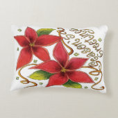 ポインセチアさんとのキュートなクリスマスシーズンのご挨拶 アクセントクッション (裏面)