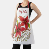 ポインセチアさんとのキュートなクリスマスシーズンのご挨拶 エプロン (インサイチュ)