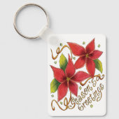 ポインセチアさんとのキュートなクリスマスシーズンのご挨拶 キーホルダー (正面)
