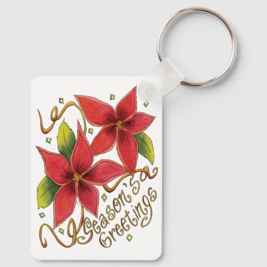 ポインセチアさんとのキュートなクリスマスシーズンのご挨拶 キーホルダー (裏面)