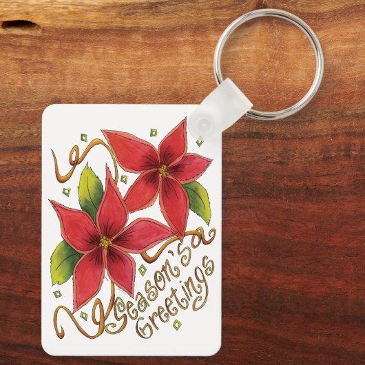 ポインセチアさんとのキュートなクリスマスシーズンのご挨拶 キーホルダー (裏面)