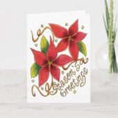 ポインセチアさんとのキュートなクリスマスシーズンのご挨拶 シーズンカード (正面)