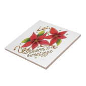 ポインセチアさんとのキュートなクリスマスシーズンのご挨拶 タイル (側面)