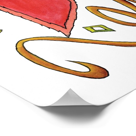 ポインセチアさんとのキュートなクリスマスシーズンのご挨拶 ポスター (角)