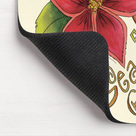 ポインセチアさんとのキュートなクリスマスシーズンのご挨拶 マウスパッド (コーナー)