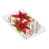 ポインセチアさんとのキュートなクリスマスシーズンのご挨拶 マグネット (右側)