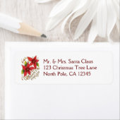 ポインセチアさんとのキュートなクリスマスシーズンのご挨拶 ラベル (インサイチュ)