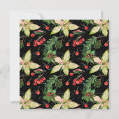 ポインセチアとオレンジのクリスマス 招待状 (裏面)