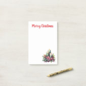 ポインセチアとキャンドルのクリスマス ポストイット (デスク上)