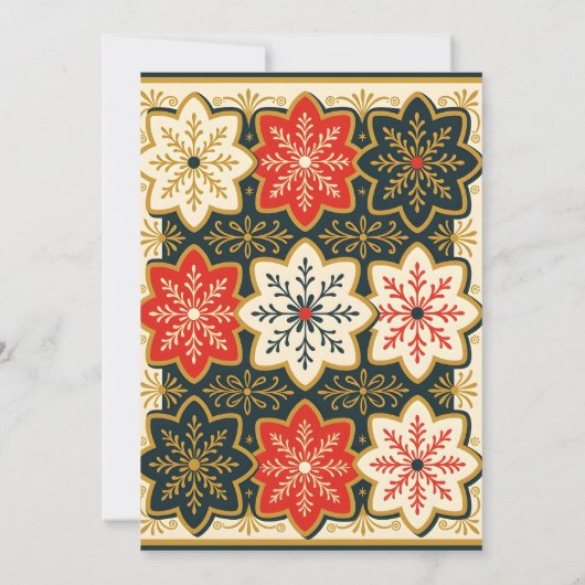 ポインセチアとスノーフレーク企業ののクリスマスパーティー 招待状 (裏面)