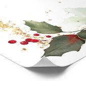 ポインセチアとハリーホリーデーのリハーサルディナーウェルカムサイン ポスター (角)