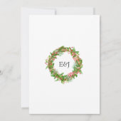 ポインセチアとパイン結婚クリスマスチャーム 招待状 (裏面)