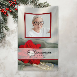 ポインセチアとパールお祝いの生活葬儀 横断幕