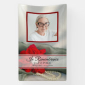 ポインセチアとパールお祝いの生活葬儀 横断幕 (縦)