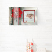 ポインセチアとパールお祝いの生活葬儀 横断幕 (インサイチュ)